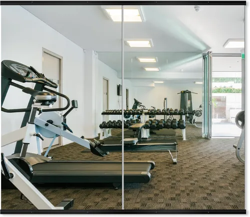 Miniatura 24 de Delma Espejo de gimnasio en casa, 48 x 24 x 2 unidades, vidrio templado grande de cuerpo completo, sin marco, montado en la pared para gimnasio