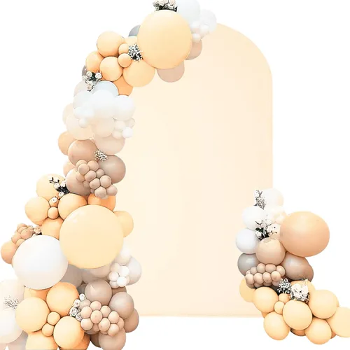 Miniatura 12 de Cubierta de Arco de Boda Ajustada de Spandex 7.2 Pies, Cubierta de Fondo de Arco Rosa, Cubiertas de Soporte de Fondo Chiara de Parte Superior