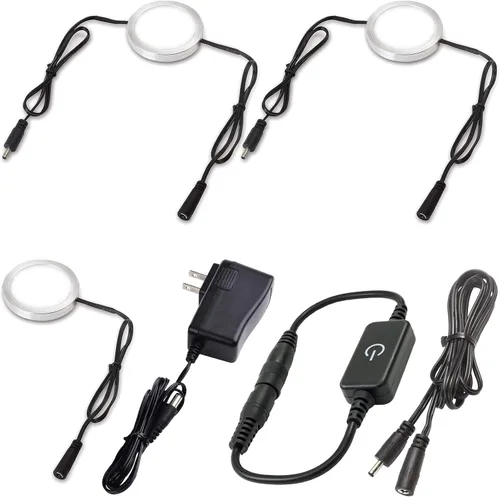 Iluminación para debajo del gabinete, luces LED regulables, sobre o debajo para armario de cocina, luz nocturna segura, iluminación de acento, luz