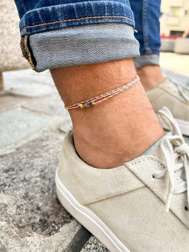 Miniatura 2 de Made by Nami Surfer Anklet with Snap Hook Clasp Waterproof & Adjustable Thin String Ankle Bracelets for Women and Men Handmade Jewelry for Beach and