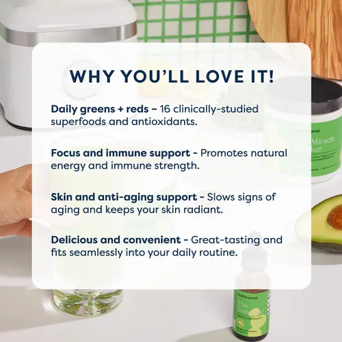 Miniatura 2 de GutPersonal Gut Greens + Reds nutren tu intestino, aumentan las bacterias buenas y mejoran el bienestar para una salud óptima del estómago, 30