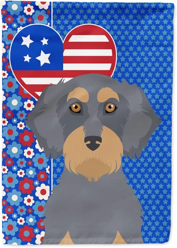 Miniatura 166 de Caroline's Treasures WDK5119GF - Bandera de jardín americana de Airedale Terrier de Estados Unidos, color negro y tostado, bandera decorativa