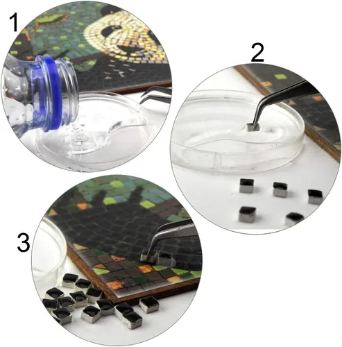 Miniatura 4 de Mosaicos hechos a mano fáciles con nuestro kit de manualidades de mosaico para adultos, delfín cuadrado de 7 pulgadas (20cm)