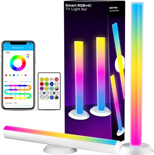 Miniatura 8 de TJOY Barras de luz inteligentes, luces de juegos para escritorio, 14 pulgadas, barra de luz RGB, retroiluminación de TV con sincronización de música