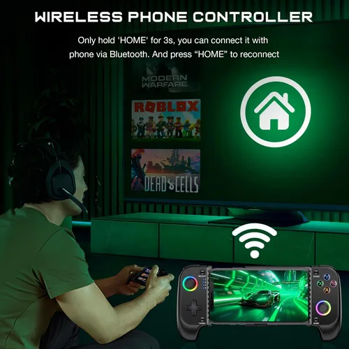 Miniatura 7 de Wireless Phone Controller for iPhone/Android No Deadzone, Mobile Gaming Controller Support Xbox Game Pass, Steam Link, GeForce Now, Call of Duty