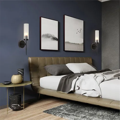 Miniatura 8 de BOKT Apliques de baño modernos de mediados de siglo, iluminación de pared, lámpara de pared vintage negra de tocador, lámpara de pared cilíndrica