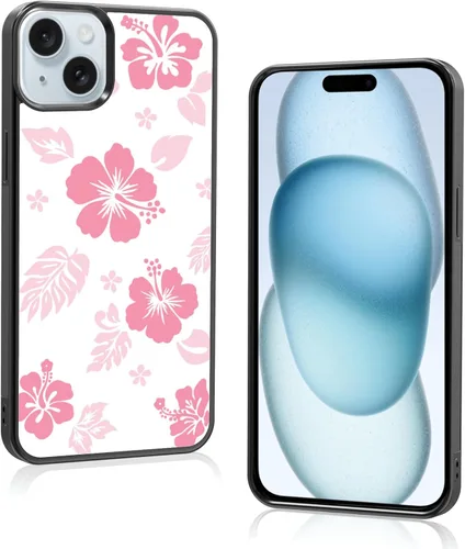 Miniatura 72 de Funda para iPhone 8 Plus y iPhone 7 Plus, linda funda Kawaii azul hibisco hawaiano floral estética floral para niñas preppy mujeres
