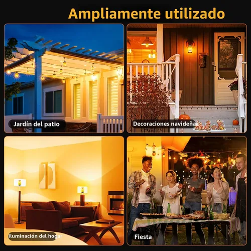 Miniatura 5 de Y- STOP Bombillas LED de llama mejoradas, 4 modos de luz parpadeante para exteriores con efecto invertido, bombilla de llama de base E26