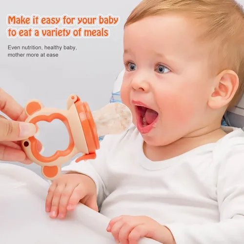 Miniatura 3 de Chupete alimentador de frutas frescas para bebés, paquete de 2 mordedores para masticar, juguete de dentición congelable, alivio de la dentición