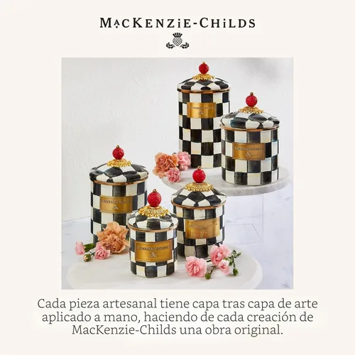 Miniatura 6 de MACKENZIE-CHILDS Recipiente de esmalte, versátil recipiente de almacenamiento de cocina para harina y azúcar, mediano, capacidad de 48 onzas