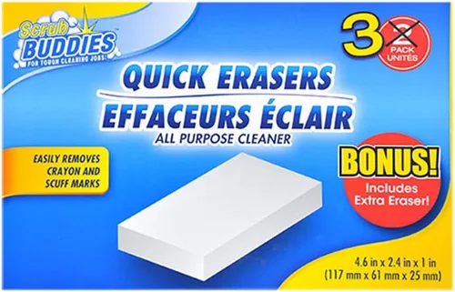 Miniatura 2 de Quick Erasers - Esponjas de limpieza mágicas multiusos, paquete de 3 – Elimina las marcas de crayón y rasguños