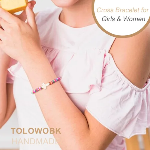 Miniatura 34 de Regalos navideños para niños, niñas adolescentes, mujeres, linda pulsera de cruz para niñas, regalos de Navidad cristianos para mujeres, ideas