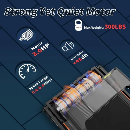 Miniatura 4 de Caminadora con inclinación, 3 en 1 para debajo del escritorio, portátil, plegable, para el hogar y la oficina, almohadilla pequeña de 3.0 HP