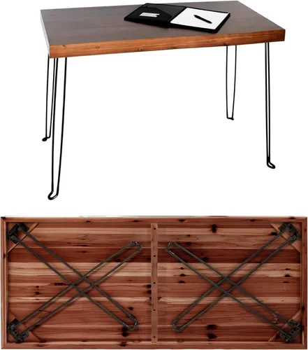 Miniatura 10 de Sleekform Mesa plegable de madera – Escritorio plegable portátil – Escritorios plegables fáciles de montar para espacios pequeños – Mesas