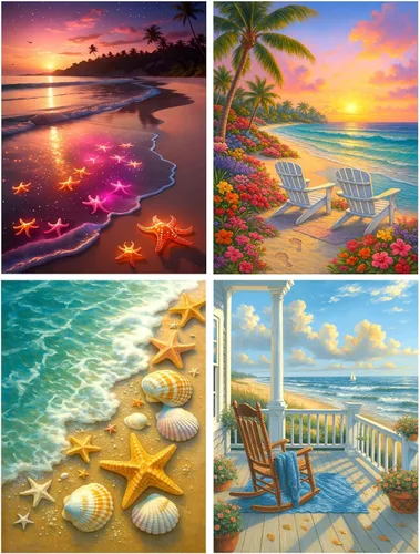 Miniatura 17 de Lovepefe Kit de pintura artística de diamante de montaña para adultos, paquete de 6 piezas de pintura con diamante para principiantes, bricolaje