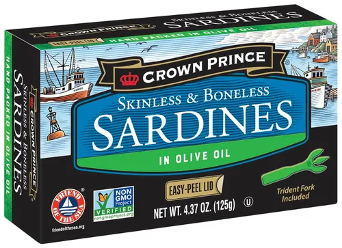 Miniatura 11 de Crown Prince Sardinas naturales sin piel y sin hueso en aceite de oliva puro, latas de 3.75 onzas (paquete de 12)