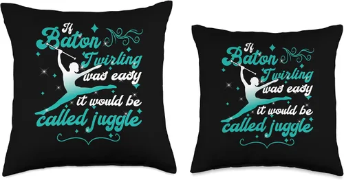Miniatura 3 de If baton twirling was easy - majorette baton twirler Throw Pillow