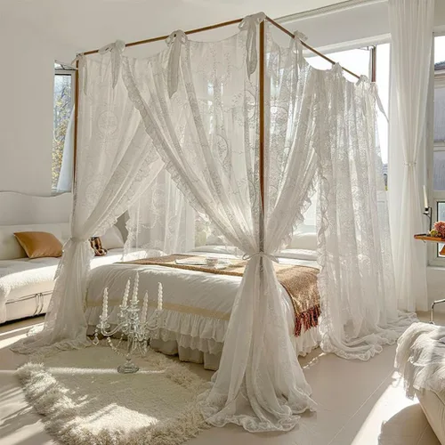 Miniatura 17 de Obokidly Oldshools - Mosquitera de encaje retro estilo moderno para niñas, adultos, mujeres, cama Queen King Cal