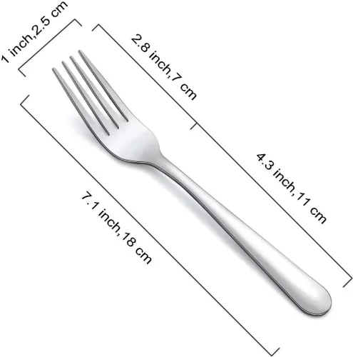 Miniatura 2 de 24-Piece Dinner Forks Set - 7.1 Inches Stainless Steel Forks Silverware, Durable Table Forks Set, Use for Home, Kitchen and Restaurant - Mirror