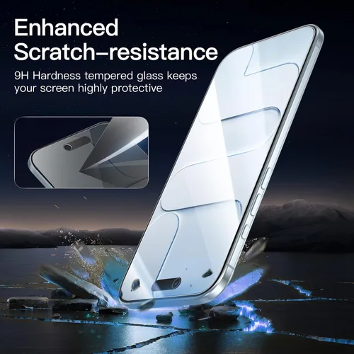 Miniatura 6 de NEW'C Paquete de 3 protectores de pantalla de privacidad para iPhone Air/iPhone 17 Air (6.5 pulgadas), película de vidrio templado antiespía