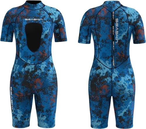 Miniatura 6 de Seaskin Shorty - Traje de neopreno para mujer, 0.118 in de neopreno de camuflaje