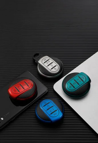 Miniatura 7 de SANRILY Funda de cuero para llave Mini Key Case Shell Key Holder con llavero, Azul
