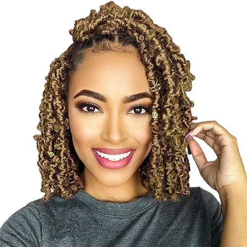 Miniatura 16 de Niseyo 6 paquetes de trenzas de ganchillo suaves de mariposa de 10 pulgadas, hechas a mano, preenlazadas, color negro oscuro, trenzas de mariposa