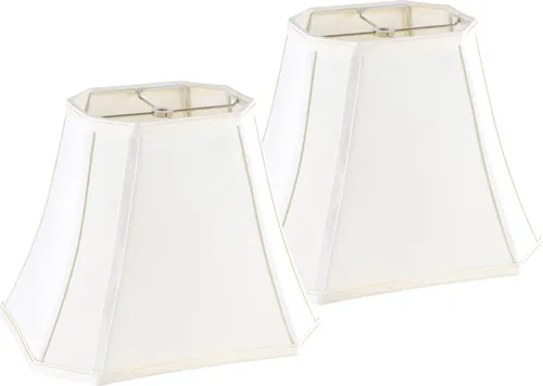 Miniatura 19 de GO&SO Pantalla de lámpara de esquina de corte cuadrado, 8x14x11 pulgadas, pantalla mediana para lámpara de mesa beige, tela natural hecha a mano