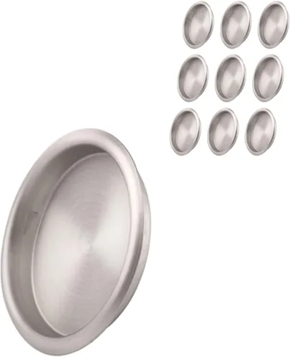 Miniatura 7 de Paquete de 14 tiradores de dedo para puerta de armario de bronce frotado con aceite - Tirador de dedo redondo de 2-1/8" para puerta corredera, Oil