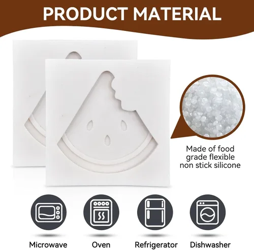 Miniatura 7 de Moldes de silicona para frutas, molde de chocolate para fondant, 2 piezas, molde de sandía, lindo molde de decoración de tartas, molde de silicona