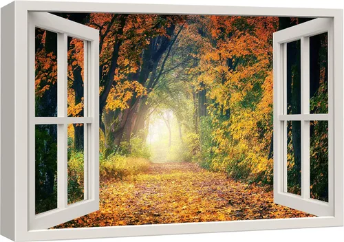 Miniatura 26 de Cuadro decorativo con diseño de ventana moderna blanca con vista, de la marca Wall26®