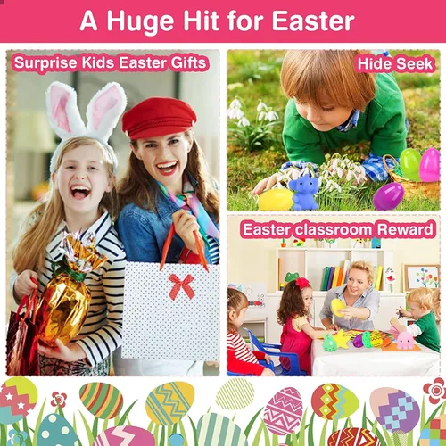 Miniatura 11 de 24 huevos de Pascua rellenos de juguetes esponjosos, rellenos de cesta de Pascua para niños y niñas, relleno de huevos de Pascua de plástico, cosas