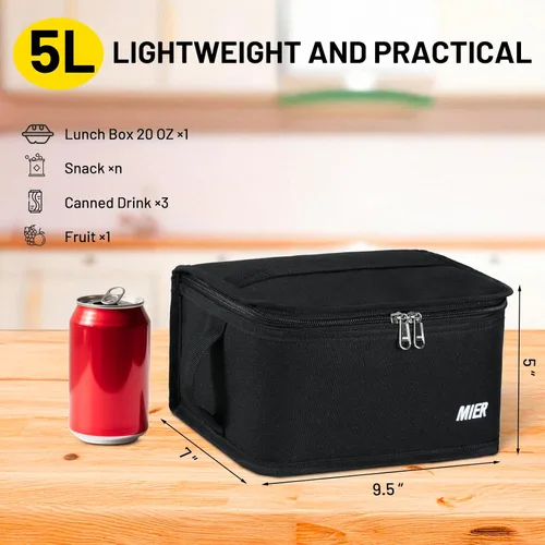 Miniatura 4 de MIER Lonchera térmica para hombres, mujeres y niños, portátil, pequeña, para 9 latas, mini hielera térmica compacta para escuela, trabajo, picnic