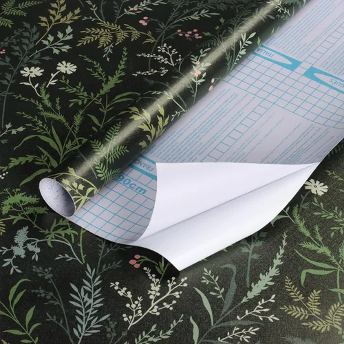 Miniatura 8 de Erfoni Papel Tapiz Despegar y Pegar de Hoja Oscura de 16.9''x118'' Boho Removible Papel Tapiz Floral de Hoja Autoadhesivo Adhesivo para Pared Papel