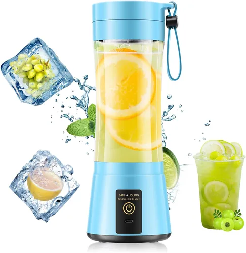Portable Blender for Smoothies & Shakes - Cordless Personal Size Mini Blender with BAP Free Juice Cup, USB Rechargeable Suit for Sports/Picnic