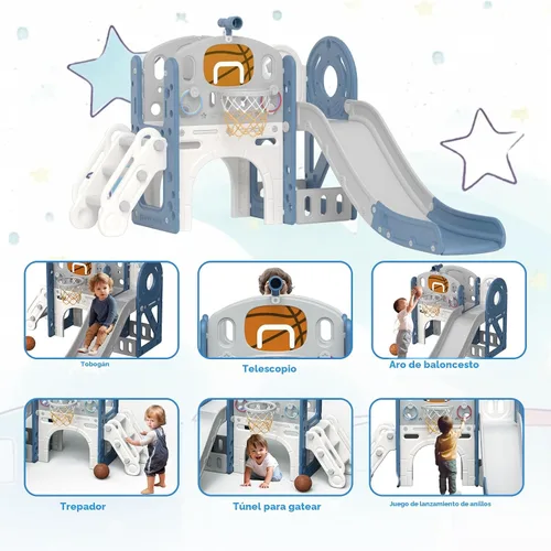 Miniatura 2 de XJD Conjunto de Tobogán 8 en 1 para Niños Pequeños, Tobogán para Niños de 1+ Años, Conjunto de Juego de Tobogán Escalador para Niños Pequeños