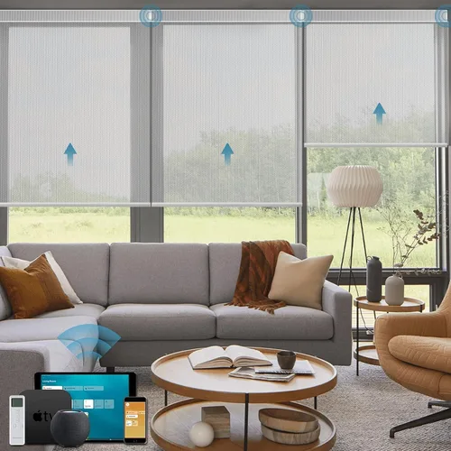 Miniatura 40 de Cortinas enrollables inteligentes de filtrado de luz motorizadas compatibles con HomeKit, persianas inteligentes para ventanas con 1% de apertura