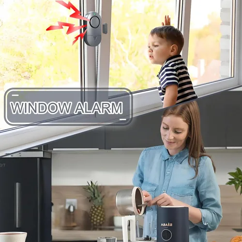 Miniatura 4 de Sensores de alarma de ventana, campanillas de puerta de 120 dB para tienda, alarmas de ventana y puerta para seguridad de los niños (paquete de 10)