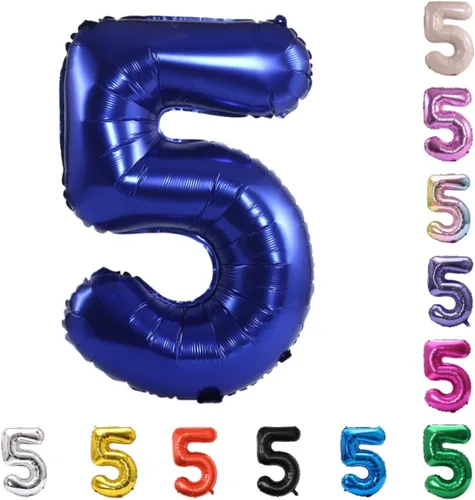 Miniatura 136 de YPSelected Globo grande de 32 pulgadas de helio con números 0-9 de papel de aluminio azul para cumpleaños, bodas y fiestas (Azul, 3)