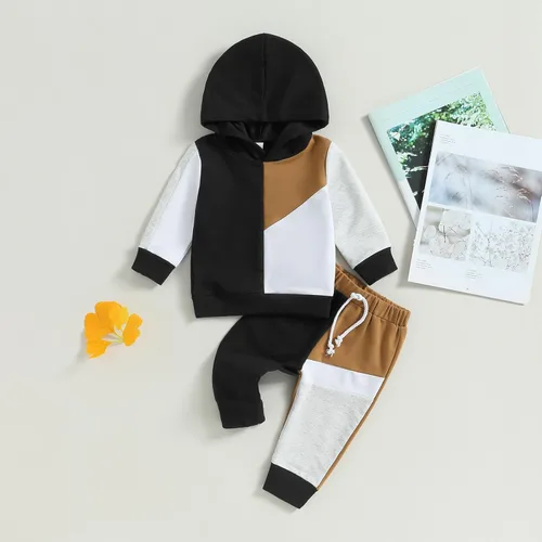 Miniatura 2 de Douhoow Conjunto de ropa de bebé con capucha y pantalones con cordón para bebé
