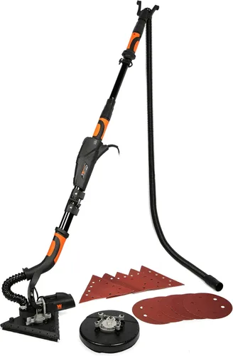Miniatura 3 de WEN DW5084 Lijadora de paneles de yeso de doble cabezal de velocidad variable 2 en 1 de 5 amperios con manguera de polvo de 15 pies, color negro