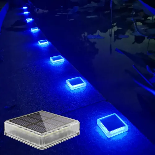Miniatura 10 de Lacasa – Luces de terraza solares, paquete de 4 luces LED de 30LM para muelle, blanco cálido 2700K, luces de escalones exteriores alimentadas por