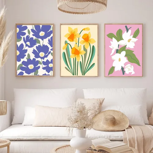 Miniatura 2 de cupmod Pintura de Flores por Números para Adultos, Niños y Principiantes, Kits de Pintura Acrílica Fácil por Números en Lienzo Sin Marco, Kits