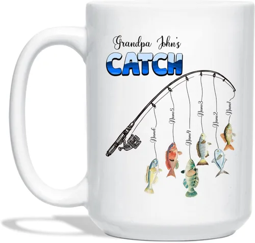 Miniatura 7 de Taza de café personalizada para el mejor abuelo por par, regalo para abuelo, tazas de abuelo, tazas personalizadas para abuelo con nombres de niños