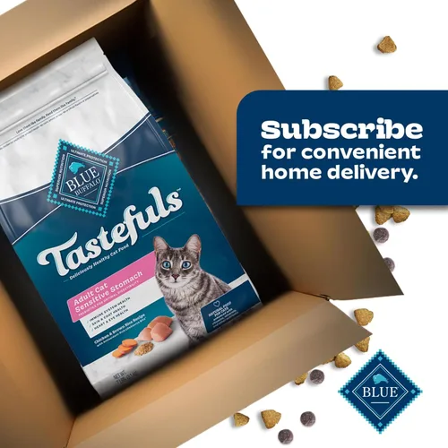 Miniatura 11 de Blue Buffalo Tastefuls - Comida seca natural para gatos adultos, estómago sensible, receta de pollo y arroz integral, bolsa resellable de 3 libras