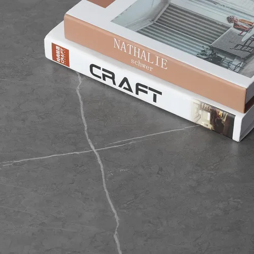 Miniatura 4 de Wisfor Mesa de centro rectangular de piedra sinterizada de mármol con patas de metal para sala de estar, 40 x 24 x 17 pulgadas, gris