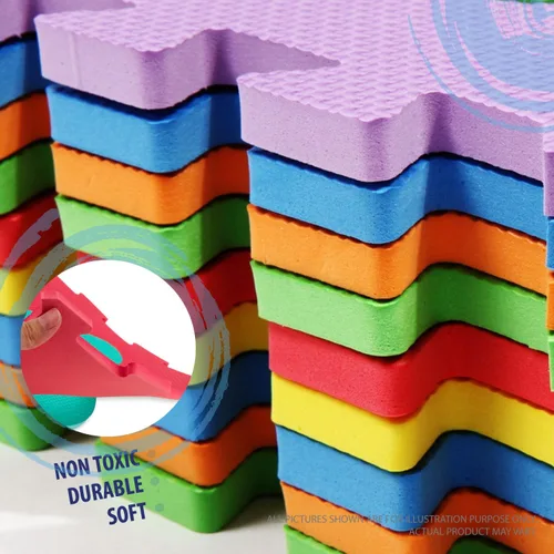 Miniatura 6 de Deke Home - Tapete de juego de espuma del alfabeto para niños, 36 azulejos de EVA entrelazados, tapete de piso de 72 x 72 pulgadas con letras