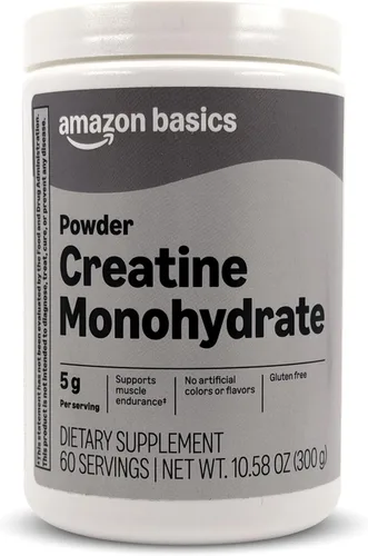 Amazon Basics Monohidrato de creatina en polvo, 10.58 oz, 60 porciones