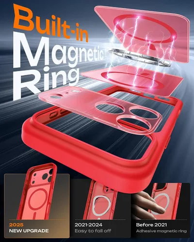 Miniatura 233 de TOCOL Funda para iPhone 11, compatible con Magsafe, protección completa de cámara, imanes integrados, protección contra caídas, funda translúcida