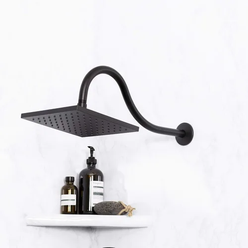Miniatura 3 de JS Jackson Supplies, brazo de extensión de cabezal de ducha de 16 pulgadas de longitud montada, tubo extensor largo de arco alto, ideal para cabezal